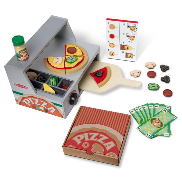 Melissa & Doug Drevený Pizza pult, 41 ks