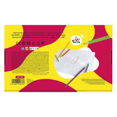 Školský box Pastelky drevené šesťhranné, 144 ks