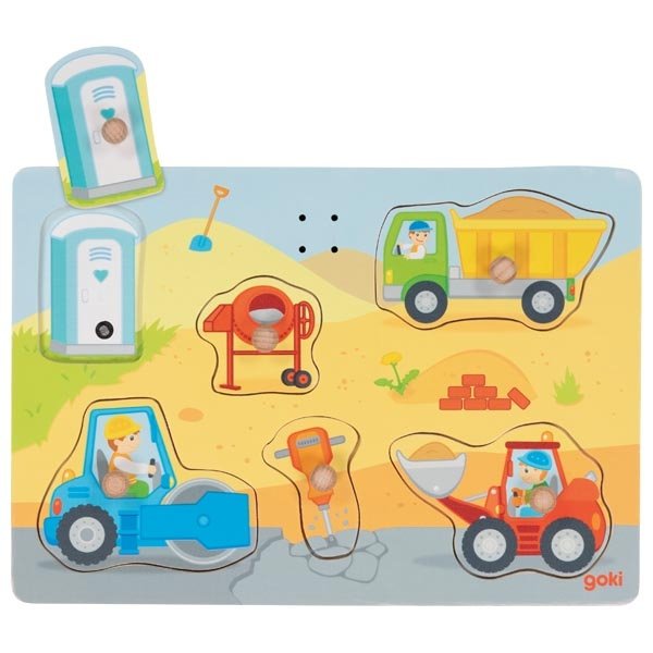 Goki Zvukové puzzle Stavenisko, 6 dielikov