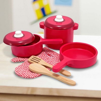 Melissa & Doug Kuchynský drevený set, 9 ks