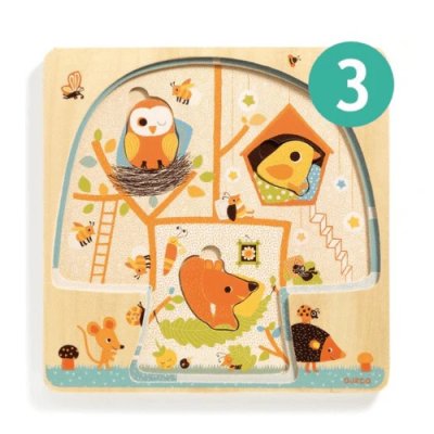 Djeco Trojvrstvové puzzle Stromček domček