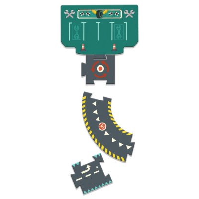 Djeco Puzzle Mestský okruh Crazy Motors, 24 dielikov