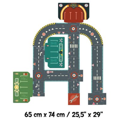 Djeco Puzzle Mestský okruh Crazy Motors, 24 dielikov