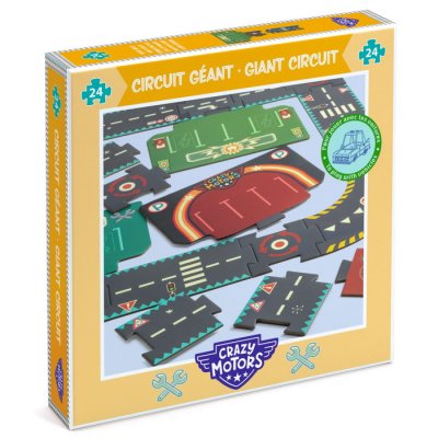 Djeco Puzzle Mestský okruh Crazy Motors, 24 dielikov