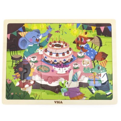 Viga Drevené puzzle Narodeniny, 24 dielikov