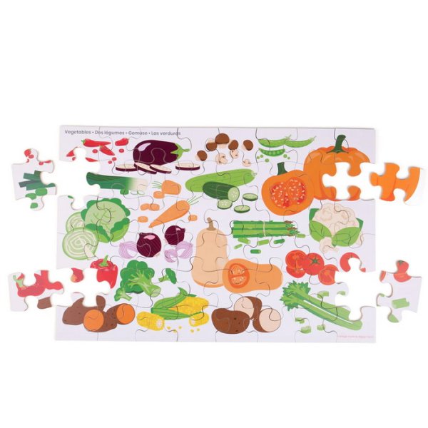 Bigjigs Podlahové puzzle Zelenina, 48 dielikov
