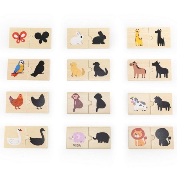 Viga Puzzle Priraď siluetu, 24 ks