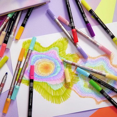 Faber Castell Fixky Fibre-Tip obojstranné pastelové, 10 ks