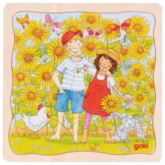 Goki Viacvrstvové puzzle Slnečnice, 35 dielikov