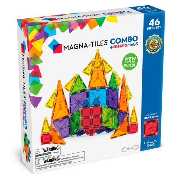 MagnaTiles Magnetická stavebnica Combo, 46 dielov