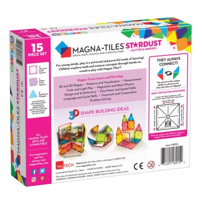 MagnaTiles Magnetická stavebnica Stardust, 15 dielov