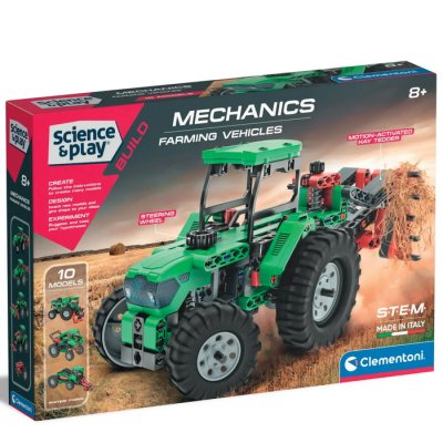 Clementoni Mechanické laboratórium Traktor a poľnohospodárska technika, 10 modelov