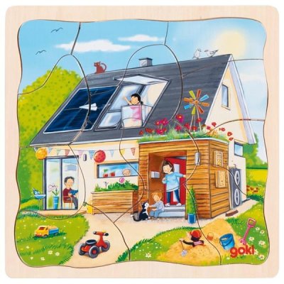 Goki Viacvrstvové puzzle Staviame dom, 35 dielikov