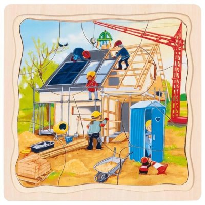 Goki Viacvrstvové puzzle Staviame dom, 35 dielikov