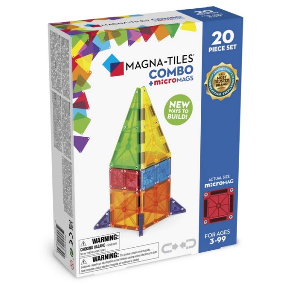 MagnaTiles Magnetická stavebnica Combo, 20 dielov