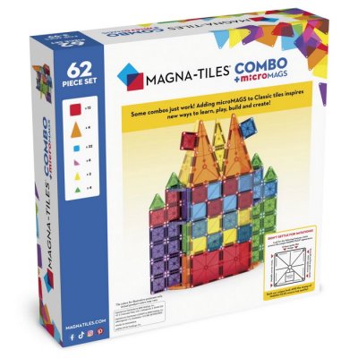 MagnaTiles Magnetická stavebnica Combo, 62 dielov