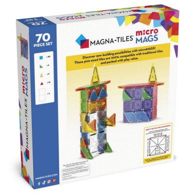 MagnaTiles Magnetická stavebnica microMAGS Deluxe set, 70 dielov