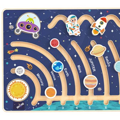 Tooky Toy Drevené bludisko Slnečná sústava