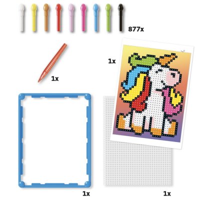 Quercetti Pixel Art Basic Jednorožec, 877 gombíkov