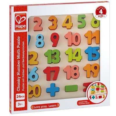 Hape Drevené puzzle Čísla, 23 ks