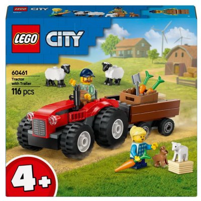 Lego City 60461 Červený traktor s prívesom a ovcami, 116 ks