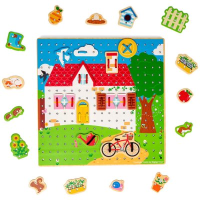 Bigjigs Toys Prevliekacia hra Domček, 36 ks