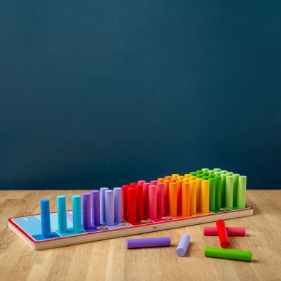 Bigjigs Toys Počítacie tyčinky dúhové, 55 ks