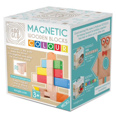 Kooglo drevená magnetická stavebnica Micro Loď, 17 ks