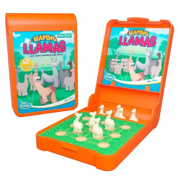 ThinkFun Logická hra Flip & Play Skákajúce lamy, 40 rébusov