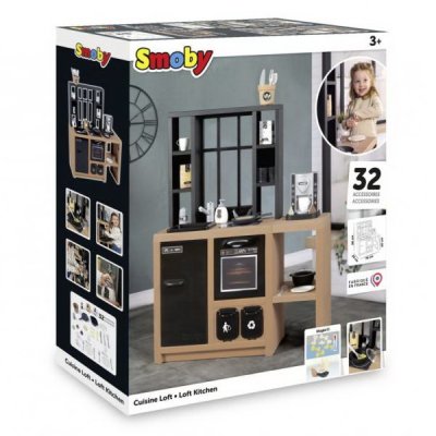 Smoby Kuchynka Loft s príslušenstvom, 32 ks