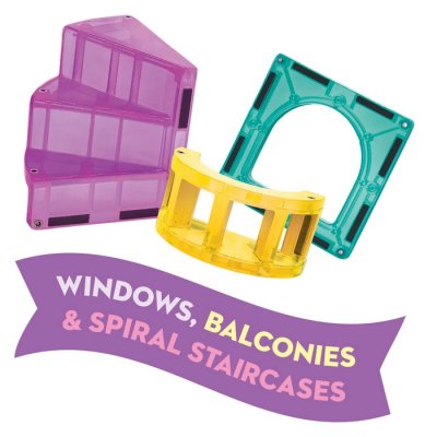 MagnaTiles Magnetická stavebnica microMAGS Zámok, 48 dielov