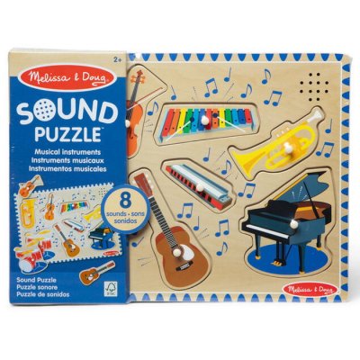 Melissa & Doug - Drevené puzzle so zvukmi - Hudobné nástroje