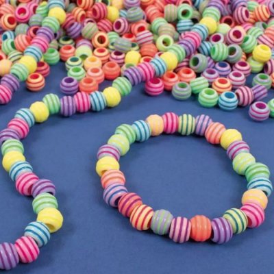 Playbox Korálky v tube - prúžkované, 180 ks