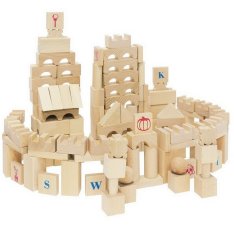 2 Kids Toys Drevené kocky prírodné XL, 220 ks