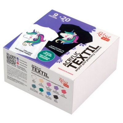 ROSA Farby na textil PASTEL 9x20ml