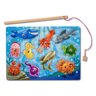 Melissa & Doug - Drevený magnetický rybolov, 10 ks