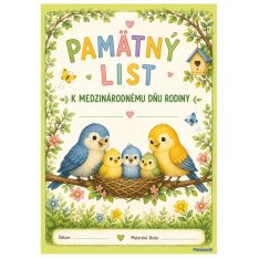 Pamätný list Deň rodiny, A5
