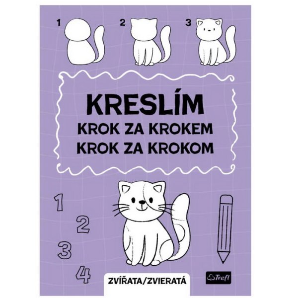 Trefl Pracovný zošit Kreslím krok za krokom Zvieratá, 24 strán