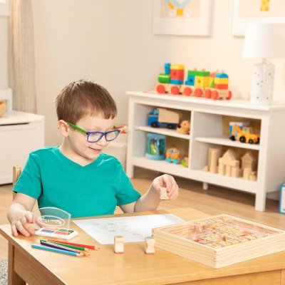 Melissa & Doug - Drevené pečiatky, 26 ks